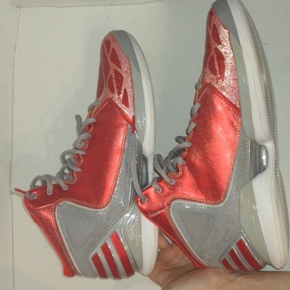 Adidas Derrick Rose basketball shoes red men's 14 hi tops - Picture 4 of 16